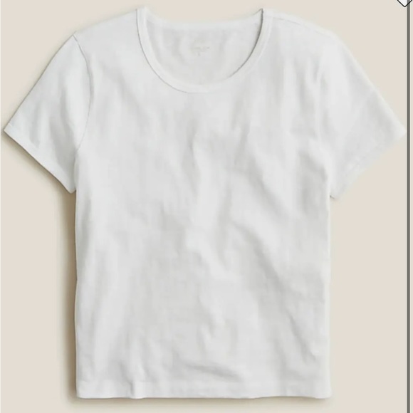 J. Crew Tops - J Crew women’s '90s Cropped Organic Slub Cotton White T-shirt Size XS
